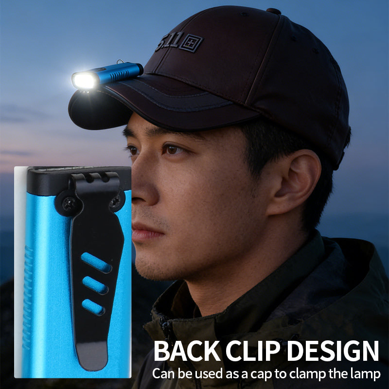 Mini Aluminum Alloy Keychain Flashlight with Alarm IPX4 100LM USB-C Rechargeable 9 COB LED Camping EDC X619