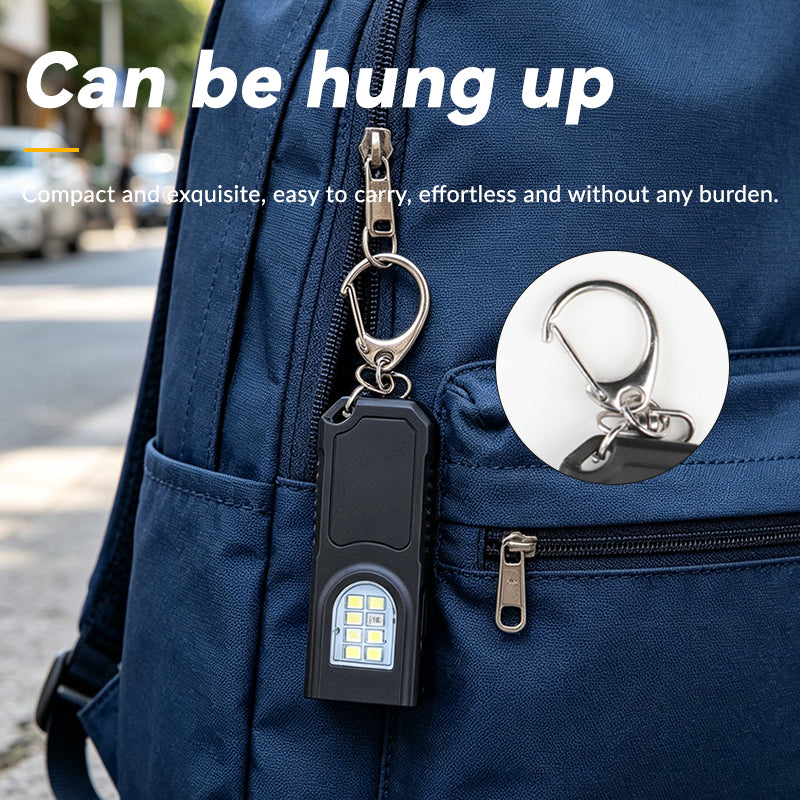 Mini ABS Waterproof Portable COB 5modes Magnetic Rechargeable 120 Lumens LED 300mAh Keychain Flashlight with Clip GZ001
