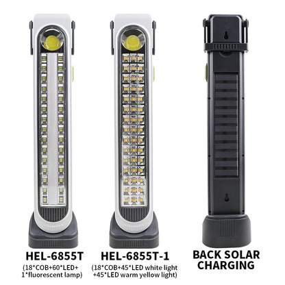 COB LED Solar Charging Work LED Light ABS Portable Repair Hook Work Light Support Output Outdoor Waterproof Light