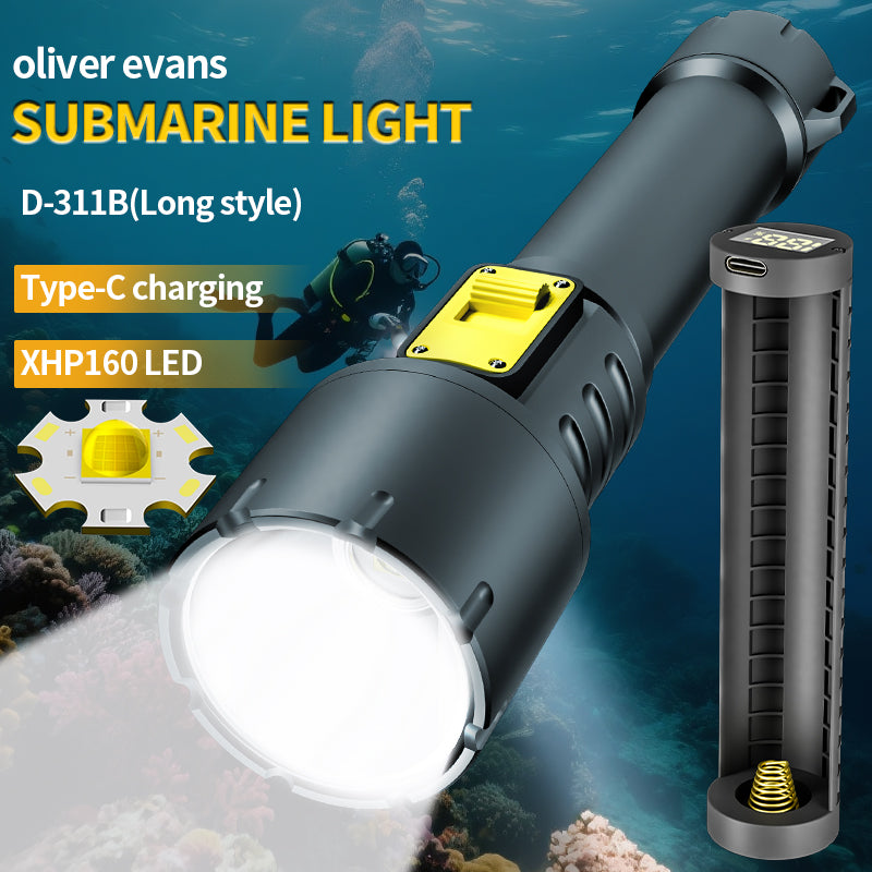 Upgrade XHP160 Diving Flashlight Powerful Profession Underwater Lantern Rechargeable Dive Torch IP8 Waterproof Scuba Lamp