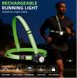 LED Night Running Light With 6 Lighting Modes Reflective Safety Vest 500m High Visibility For Cycling Jogging Work Adults Kids PB-25