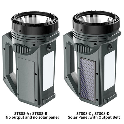 Portable USB Rechargeable LED Searchlight Solar Powered Long Range Tactical Torch for Outdoor Use Flashlight Portable Spotlights ST808