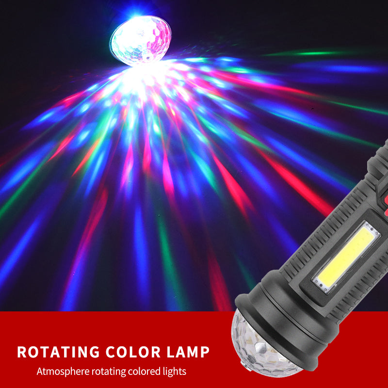 LED High Power Led Flashlights Rechargeable Camping Spotlight with Side Light 9 Lighting Modes for Camping Adventure Outdoor