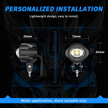 Super Bright Auxiliary Motorcycle LED Spotlights Moto Headlight Fog Lights Turn Signals Accessories for Kawasaki Car SUV ATV