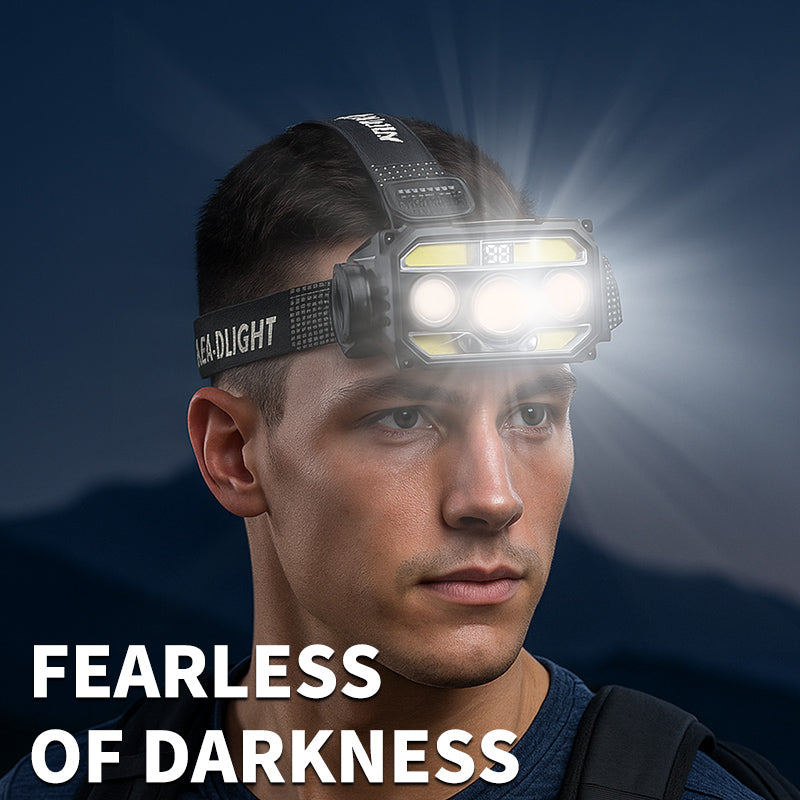 Flashlight Rechargeable with Built in 18650 Battery Strong Light Camping Adventure Fishing Head Light Headlamp