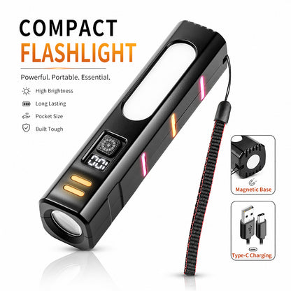 Outdoor Emergency Red Blue Flash Mini EDC Flashlight Magnetic Light Inspection Torch Light CX-020