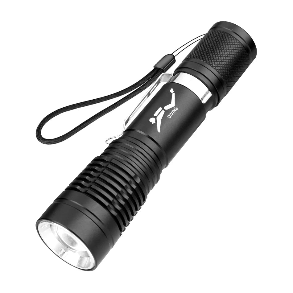 LED Diving Flashlight Super Bright Torch Camping Light Emergency Lamp 3 Modes Working Light Underwater Lantern Repair Flashlight