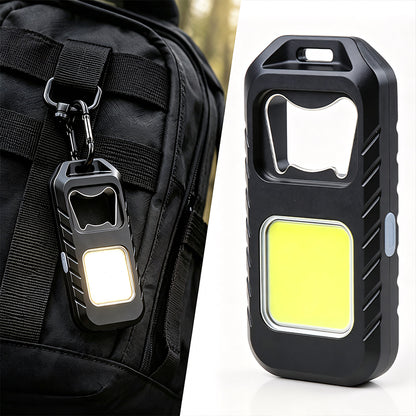 Mini LED Keychain Flashlight Magnet Bottle Opener USB Rechargeable Emergency Warning Torch Hiking for Night Running Camping WJ-8190