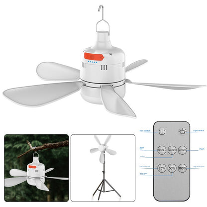 Ceiling Fan Light AGI32 Layout Outdoor Camping & Dormitory Tent Portable Silent Rechargeable ABS HS-X100