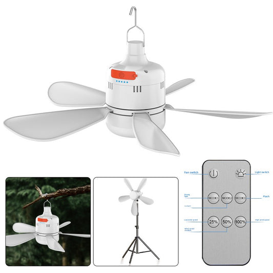 Ceiling Fan Light AGI32 Layout Outdoor Camping & Dormitory Tent Portable Silent Rechargeable ABS HS-X100