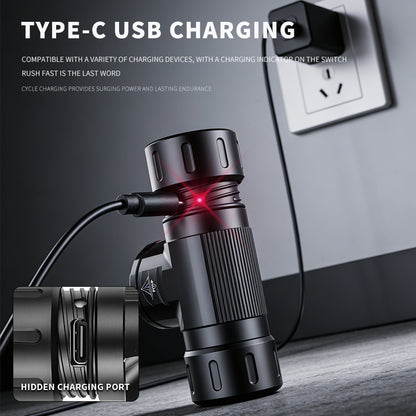 Rechargeable LED Headlamp 800LM High Output USB-C Charging Aluminum Alloy Portable Outdoor Hiking Headlight SY-5846-3