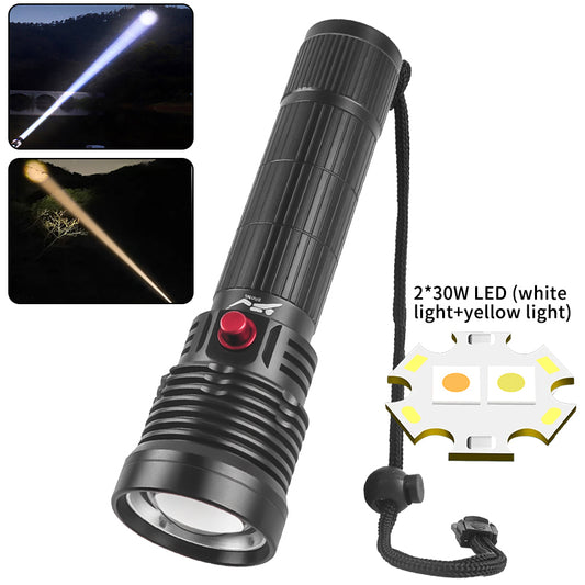 30W LED Press Magnetic Controlled Switch IPX8 Waterproof Amphibious Freediving Scuba Submersible Diving Flashlight Diving Light D300