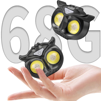 COB Owl Headlamp Waterproof USB Rechargeable Headlight with Hook and Magnetic for Adults Children Running Fishing Riding Camping