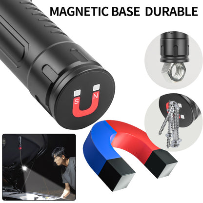 Outdoor LED Work Light Flexible Gooseneck Flashlight with Strong Magnet Type-C Rechargeable Torch for Camping BBQ Lamp