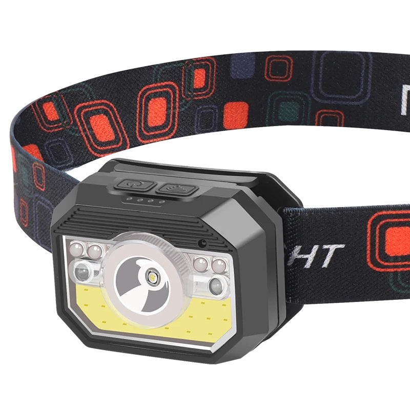 10000 Mini Rechargeable LED Headlamp Body Motion Sensor Headlight Camp ...