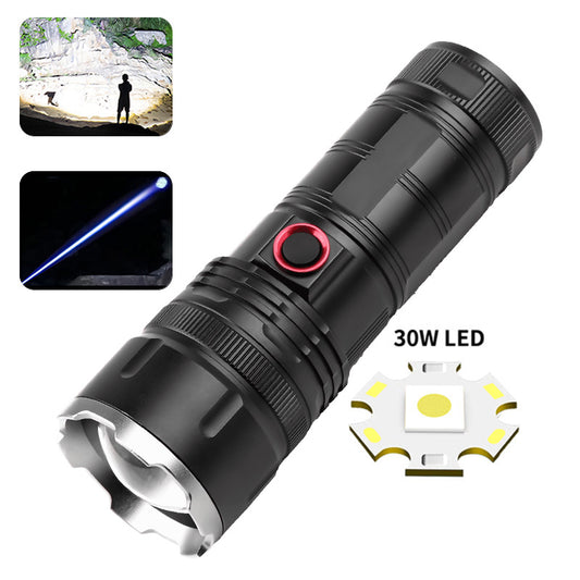 Outdoor Portable Rechargeable Led Flashlights High Power Super Bright Emergency Self Defense Hard Light Camping Hand Torch Light