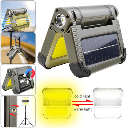Multifunctional 180 COB LED Work Light Rechargeable 3000mAh Flashlight with Magnetic Stand Foldable Dimmable Portable Road Use T13