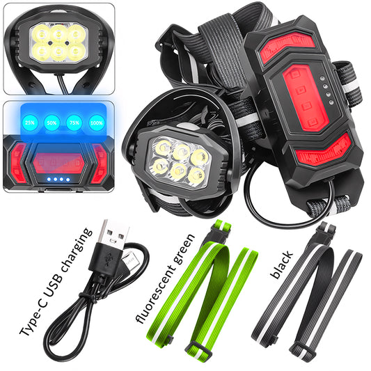 Reflective Vest High-Visibility LED Chest Light Run for Night Walking Cycling Adjustable 45° Beam Running Lights