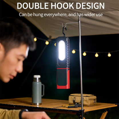 Multifunctional COB Work Light 24 LED Magnetic 180 Rotating Hook USB C Rechargeable Dimmable Bright Flashlight Workshop Office D93