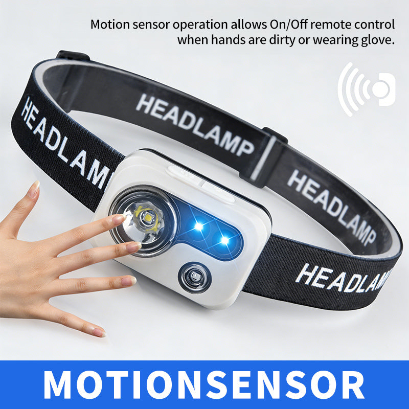 Rechargeable Headlight 400LM White Light 90° Adjustable USB-Type C Lightweight for Night and Outdoor Activities Sensor Headlamp DH02