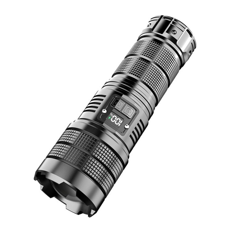 Outdoor White Laser Digital Display Zoom Flashlight Long Range Lighting Flashlight HS X9