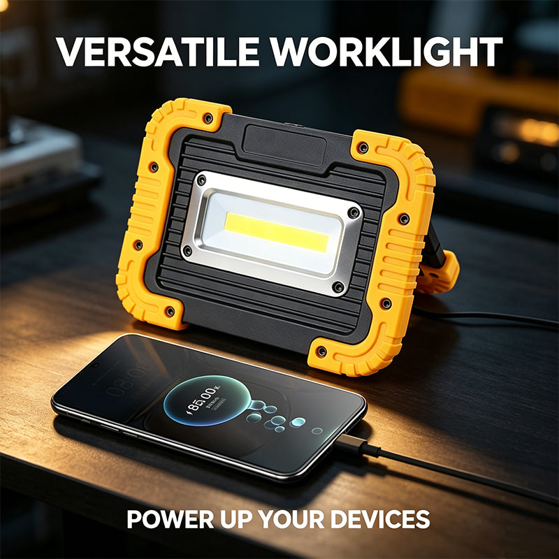 Portable COB Work Led Light 2*1200 Mah 18650 Battery Support Output Rechargeable Work Lampwith Hook Car Repair Emergency GW2002