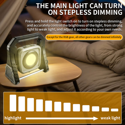 Multifunctional Worklight 360°rotated Rechargeable Work Lamp with Hook Portable COB Flashlight Magnetic Working Light