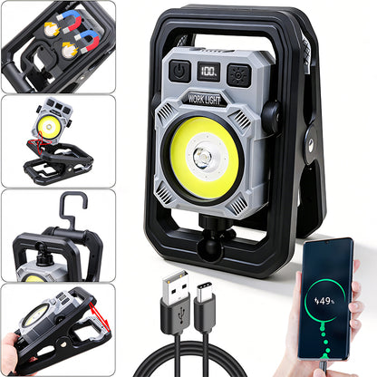 1200lm Multifunctional Worklight 360 Rotated Rechargeable Hook Magnetic Waterproof IP44 Portable COB Flashlight for Workshop