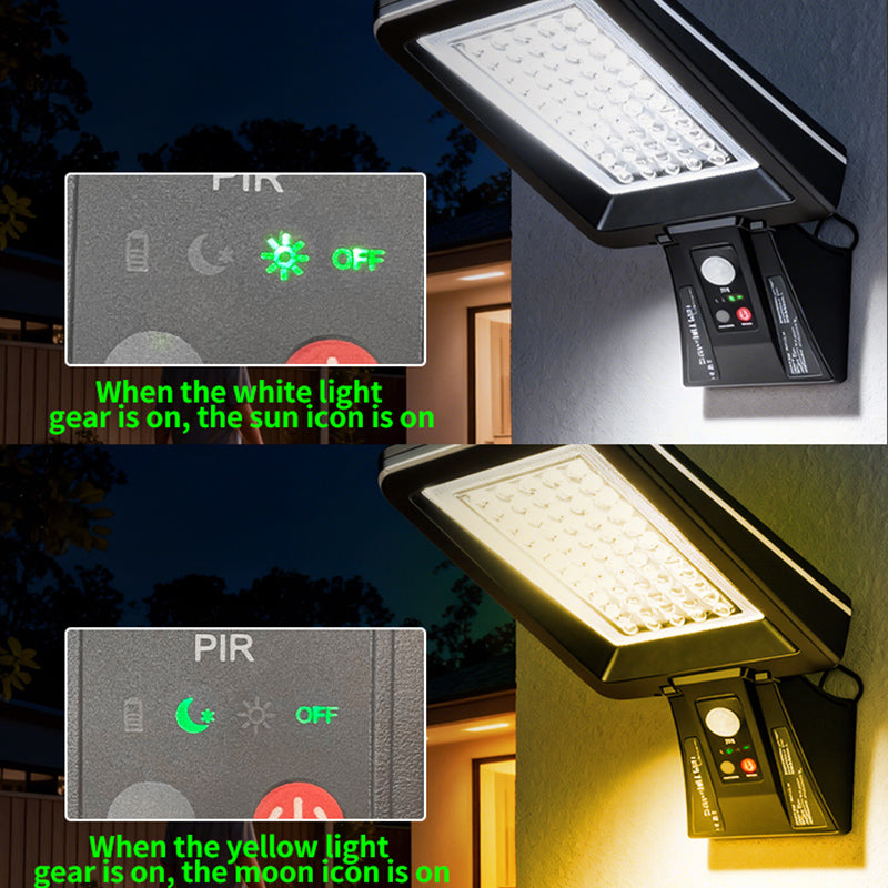 Solar Wall Light 34+30 LED 6000K Daylight Waterproof Motion Sensor with Remote Control Dusk to Dawn Outdoor Garden Lighting SW02