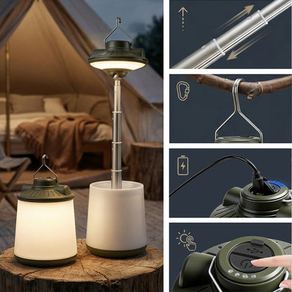 Multifunctional Outdoor Camping Lantern 36 LED RGB 3-in-1 Color Light Telescopic USB C Rechargeable PC Material Camping Light SQ-G26