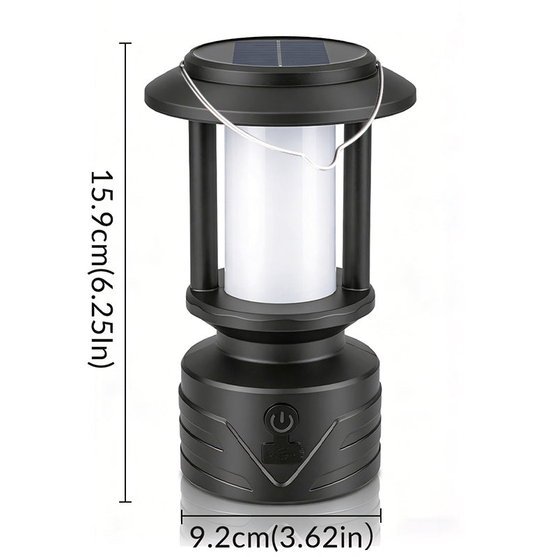 Solar USB Rechargeable Multifunctional Camping Light with Hook Retro Lantern Outdoor Table Lamp for Camp Tent Dinner SL-014