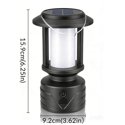 Solar USB Rechargeable Multifunctional Camping Light with Hook Retro Lantern Outdoor Table Lamp for Camp Tent Dinner SL-014