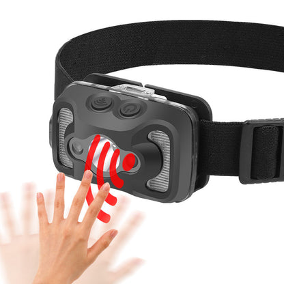 White Red Light Motion Sensor Switch Elastic Headlamp IP44 Waterproof Rechargeable Battery 5 Modes for Adults Kids 2088