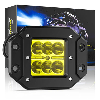 LED spotlights 6500K Flush Mount LED Work Light Bar for Car Truck Offroad Pods Driving Fog Light 9V 30V 1PC