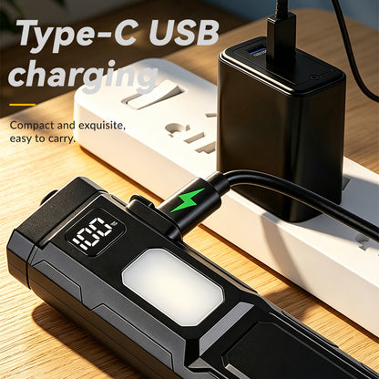Portable 7modes Multifunctionalt Digital Display Rechargeable 1000mAh Polymer Battery 300 Lumenns Mini Edc Flashlight with Clip 630