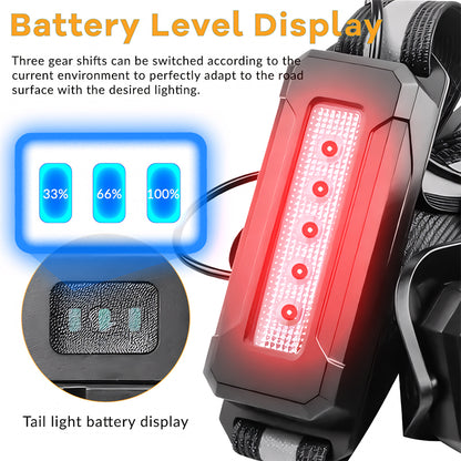 500 Lumens 45° Adjustable Running Light 2600 Mah Running Lights for Runners with Reflective Straps Safety LED Chest Light