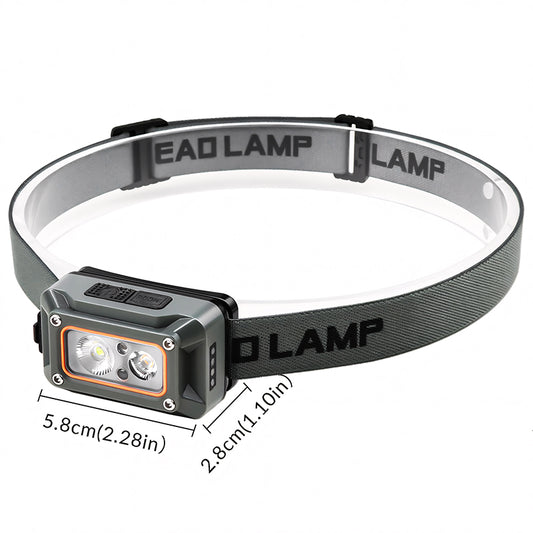 45°adjustable Double Use Running Light Multi-Function Lightweight LED Rechargeable Headlight Sensor Headlamp F53