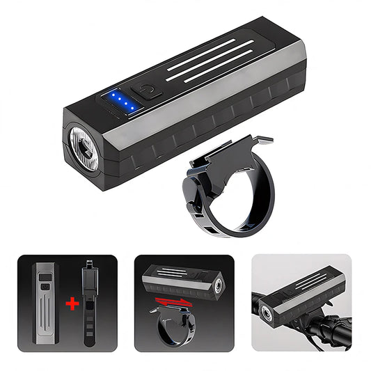 Bicycle Front Light Dual LED 1200mAh USB Rechargeable MTB Road Bike Smart Headlight Cycling Accessories