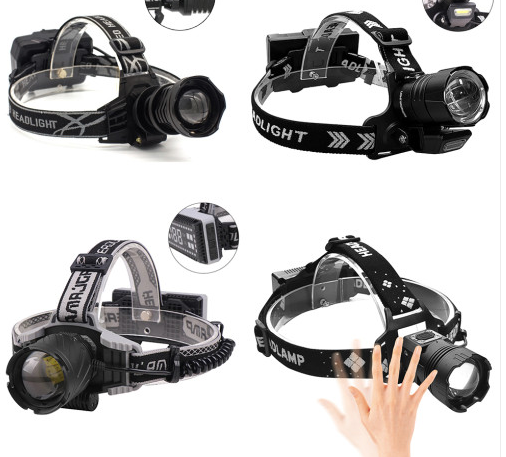 IP66 Waterproof 1800 Lumens Aluminum Alloy Zoomable Mining Safety Helmet Lamp 2x18650 Rechargeable Battery Dimmable LED 2099