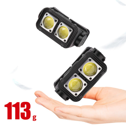 New 18650 400lms LED Headlamp with Built-in 2*Cob for Outdoor Camping Mountaineering Fishing and Emergency Use K372