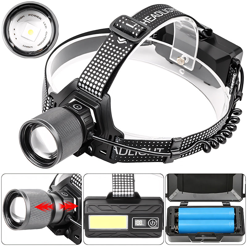 Adjustable Headlamp 90°rotated USB-C Charging High-Power LED 1000m Long-Range Outdoor Rechargeable Led Headlight 8520B