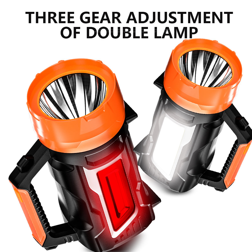COB+ LED Work Light 500M Hand-cranked Power Generation USB Rechargeable Flashlight Spotlight Work Lamp Searchlight 886A