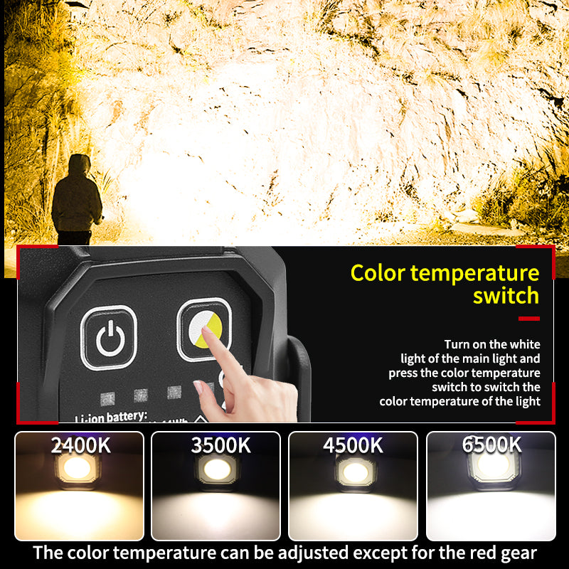 Multifuncional Outdoor Camping Mini Portable Working Light COB LED Beads Type-C Charging