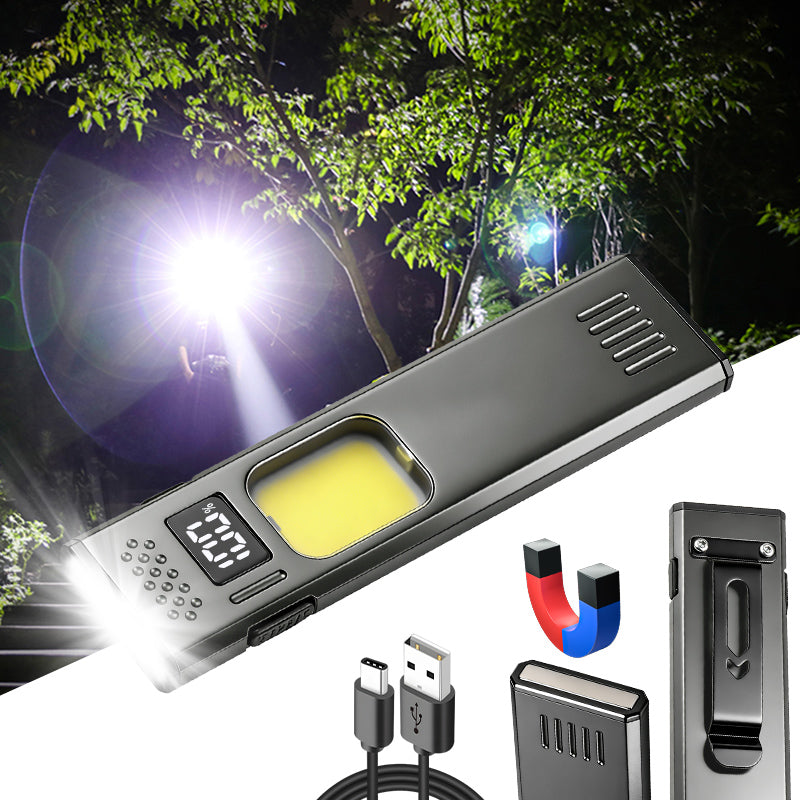 Multifunctional Waterproof LED Emergency EDC Flashlight Adjustable Beam USB-C Rechargeable Aluminum Alloy 6H Runtime DC02