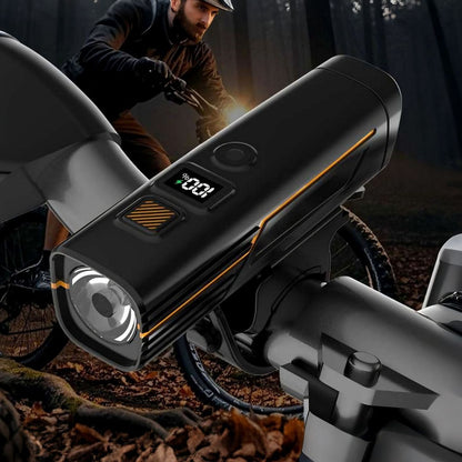 New Portable Mountain Bike Flashlight Outdoor Camping Ride Headlight Long Distance Led Bike Torch Horn Sensor Lithium Battery HS B9