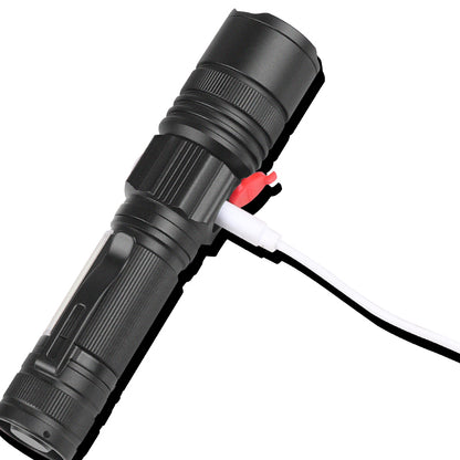 LED Flashlight Waterproof Flashlight Magnetic Torch Zoom XHP50+COB Flashlight With A Clip Portable Hand Light 18650 Battery