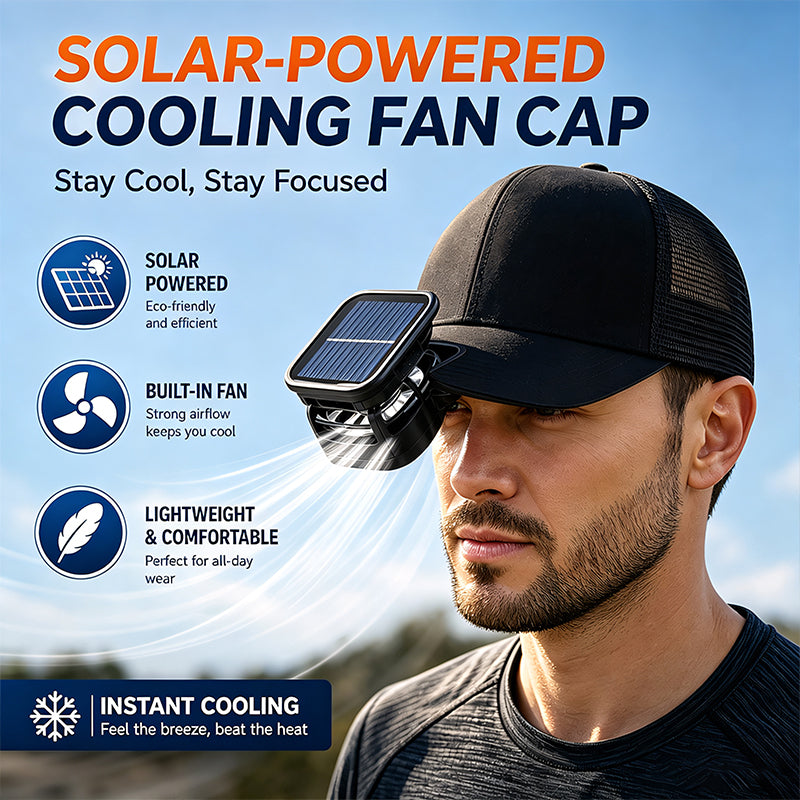 Solar Energy Charge Fan Cap LED Light Hand Wave Sensor IPX4 Waterproof Camping Portable Adjustable Beam Rechargeable Outdoor M5569