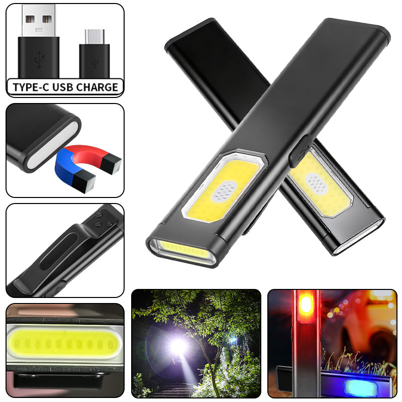 LED Keychain Flashlight USB-C Rechargeable 450Lm Portable Mini Torch Light Pocket Lantern Flood Work Light With Magnet