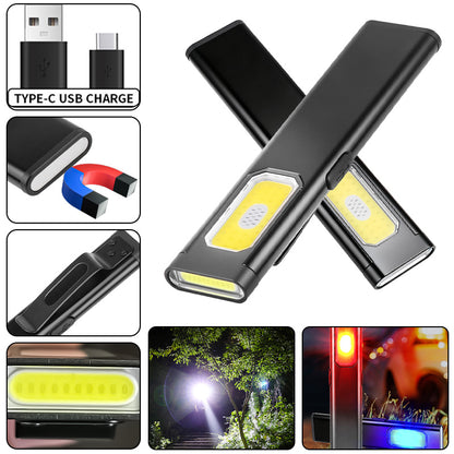 LED Keychain Flashlight USB-C Rechargeable 450Lm Portable Mini Torch Light Pocket Lantern Flood Work Light With Magnet