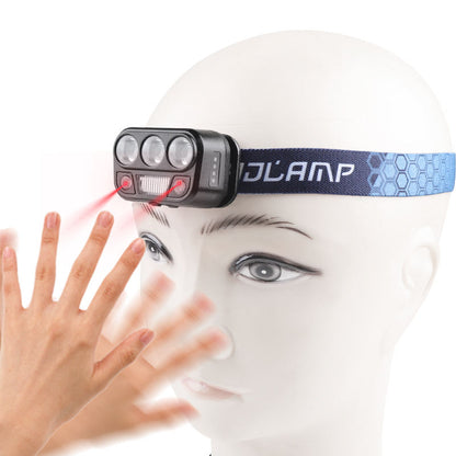 3XTE Warm Red LED 500 Lumen Mini Headlamp Press and Sensor Switch Headlight for Work Built-in Battery LED Rechargeable Headlamp YD-06